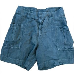 Wrap London Blue High Waist Women Shorts